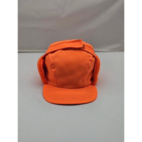 3M Thinsulate Other - Vintage Made in USA Trooper Winter Trapper Hat Orange with  Flaps Hunting